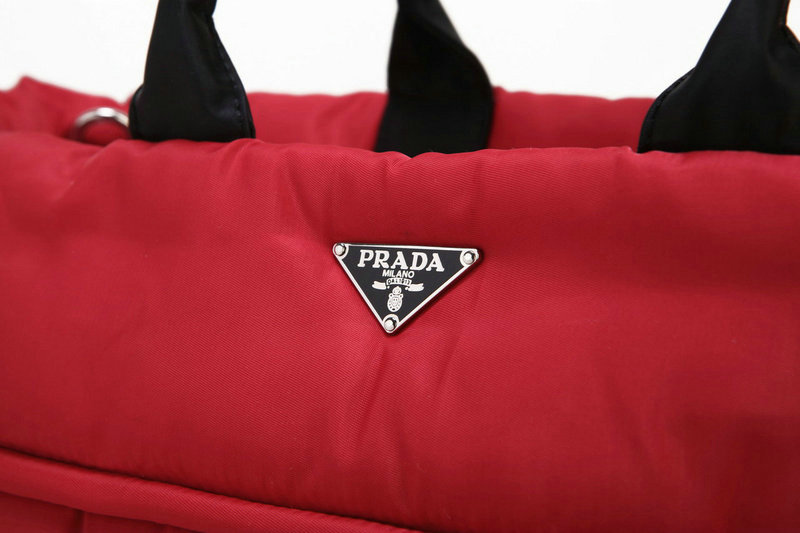 2014 Prada bomber fabric tote bag BN2617 red